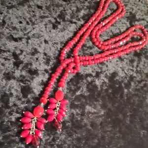 Elegant Red Beaded Necklace